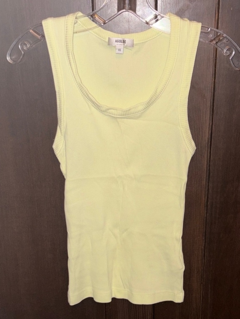 Agolde Poppy Pale Yellow Tank Size Extra Small